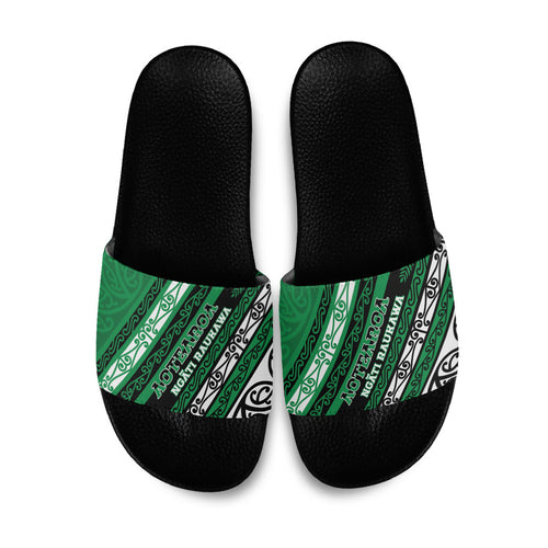 Aotearoa Ngati Raukawa Slide Sandals New Zealand Maori Tribal Fern Pattern