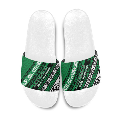 Aotearoa Ngati Raukawa Slide Sandals New Zealand Maori Tribal Fern Pattern