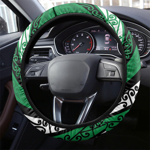 Aotearoa Ngati Raukawa Steering Wheel Cover New Zealand Maori Tribal Fern Pattern