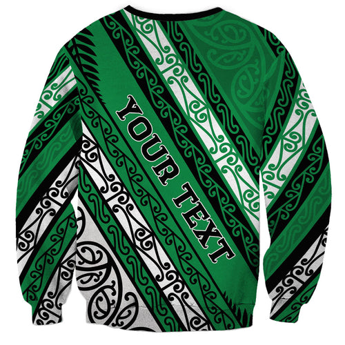 Personalised Aotearoa Ngati Raukawa Sweatshirt New Zealand Maori Tribal Fern Pattern
