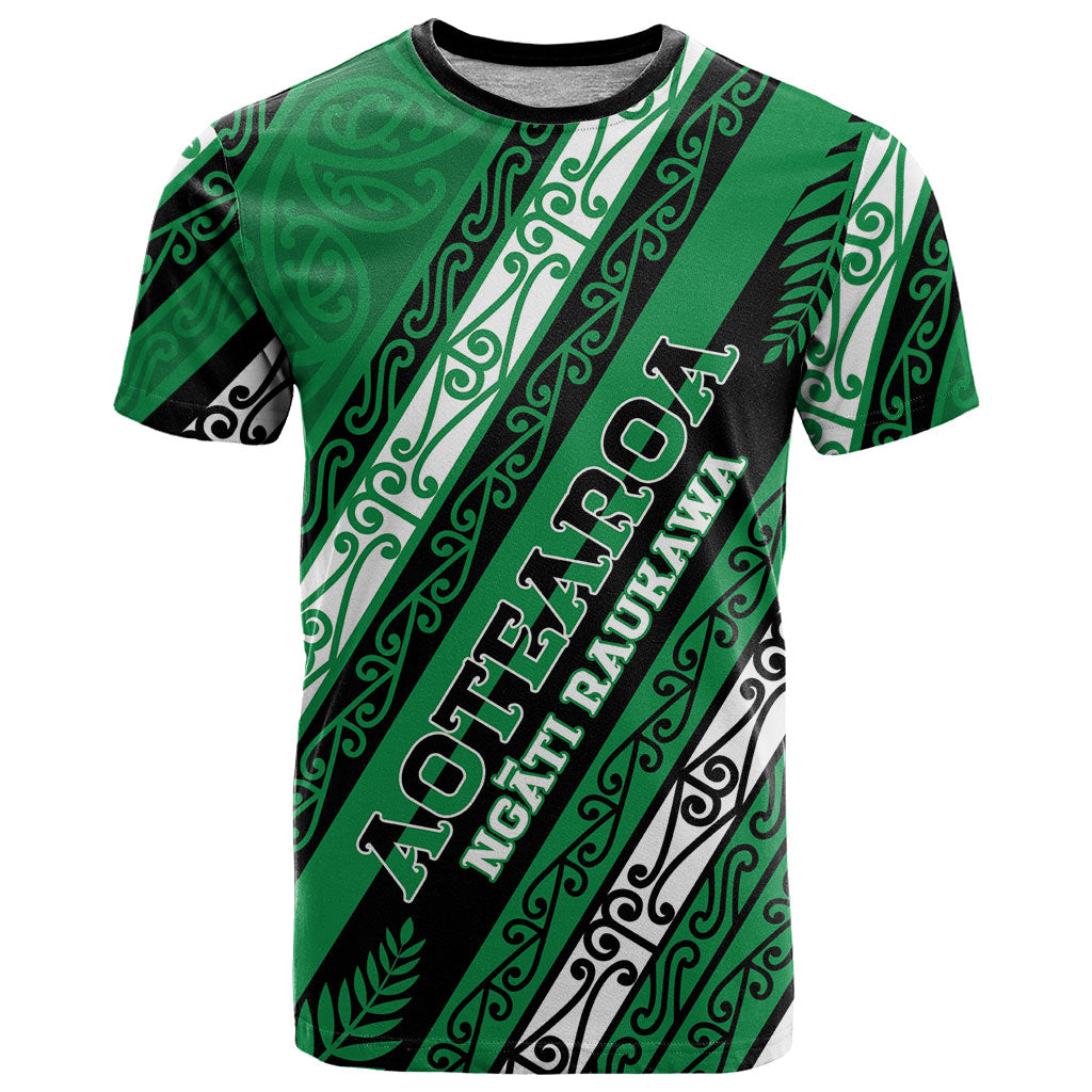 Personalised Aotearoa Ngati Raukawa T Shirt New Zealand Maori Tribal Fern Pattern