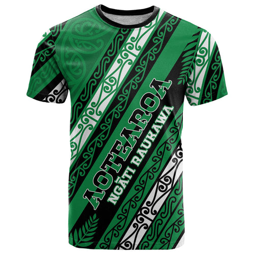 Personalised Aotearoa Ngati Raukawa T Shirt New Zealand Maori Tribal Fern Pattern
