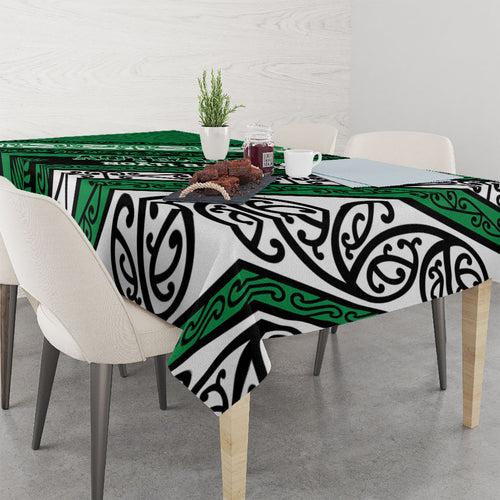 Aotearoa Ngati Raukawa Tablecloth New Zealand Maori Tribal Fern Pattern