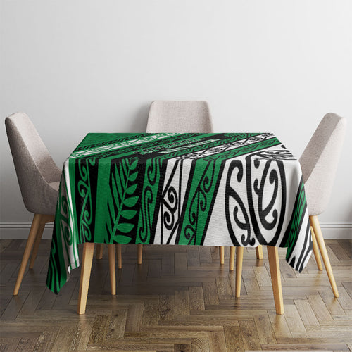 Aotearoa Ngati Raukawa Tablecloth New Zealand Maori Tribal Fern Pattern