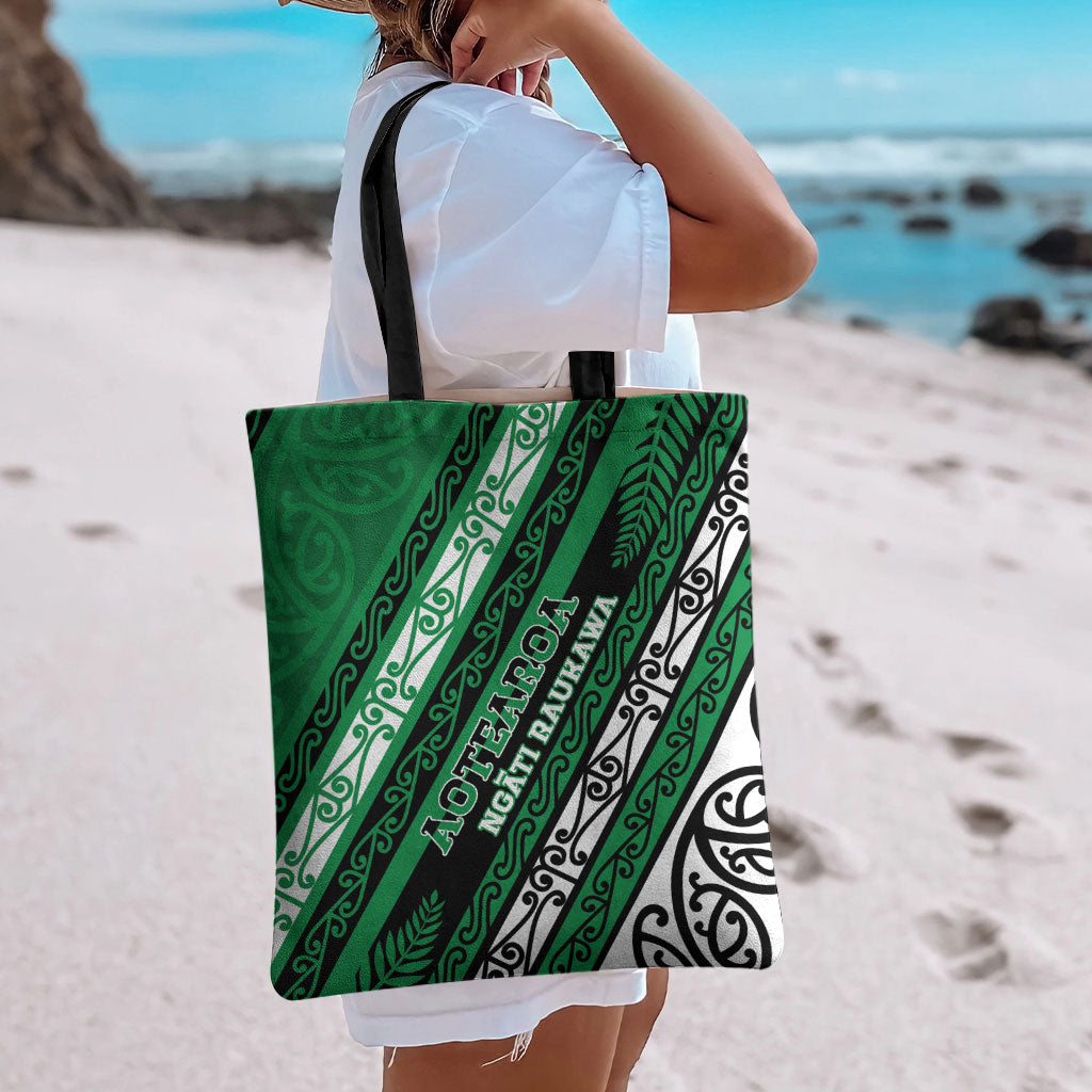 Aotearoa Ngati Raukawa Tote Bag New Zealand Maori Tribal Fern Pattern