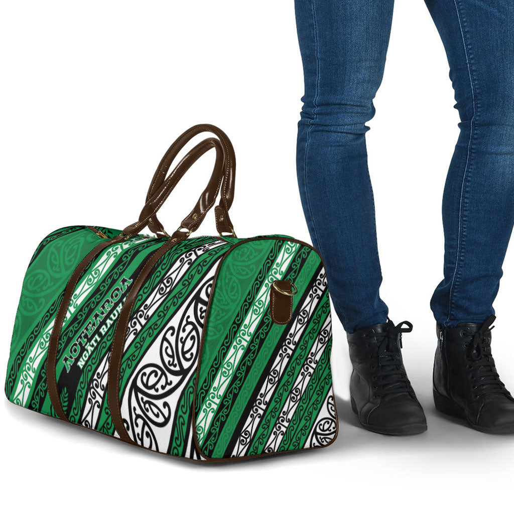 Aotearoa Ngati Raukawa Travel Bag New Zealand Maori Tribal Fern Pattern