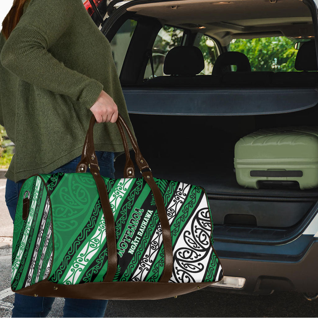Aotearoa Ngati Raukawa Travel Bag New Zealand Maori Tribal Fern Pattern