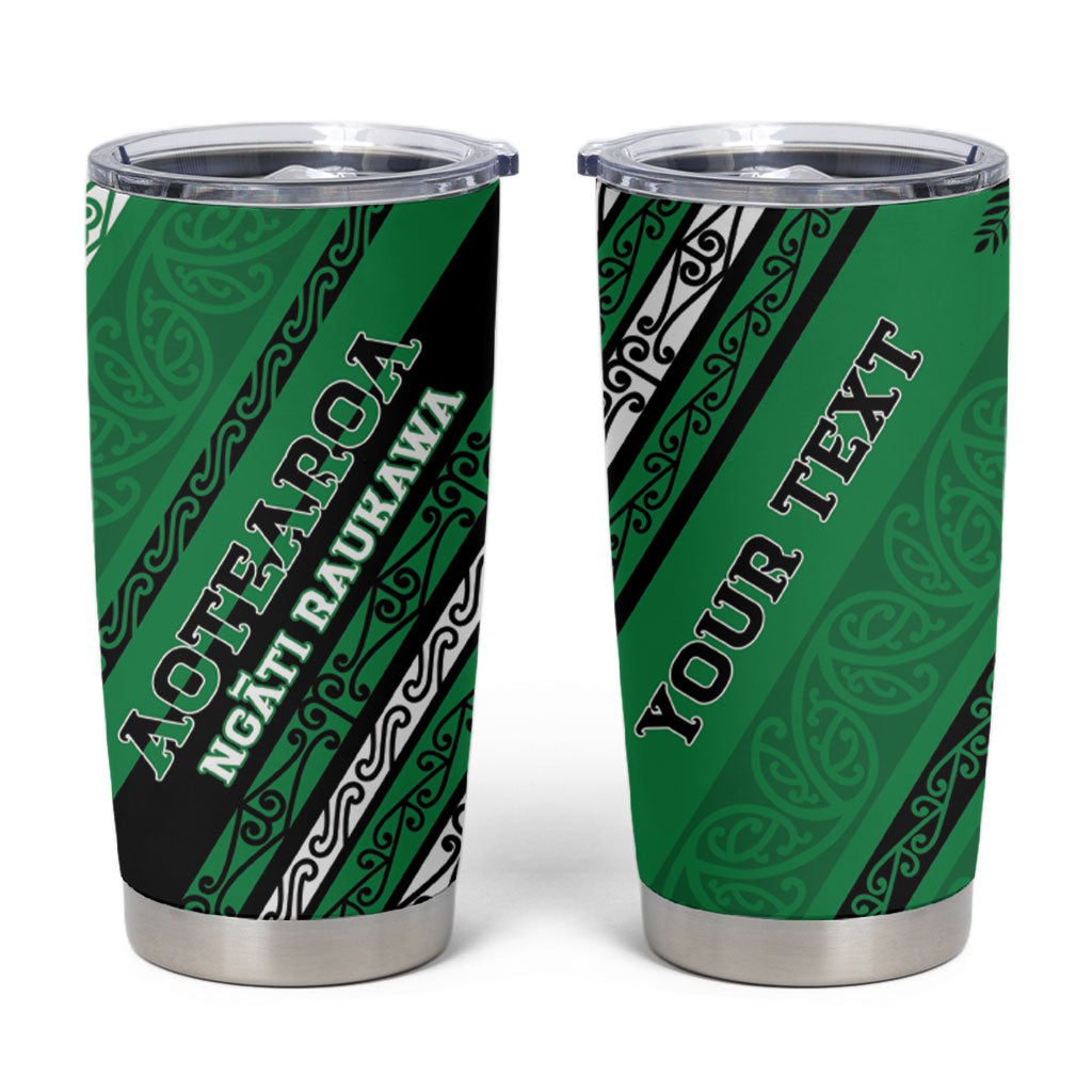 Personalised Aotearoa Ngati Raukawa Tumbler Cup New Zealand Maori Tribal Fern Pattern