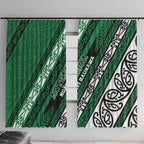 Aotearoa Ngati Raukawa Window Curtain New Zealand Maori Tribal Fern Pattern