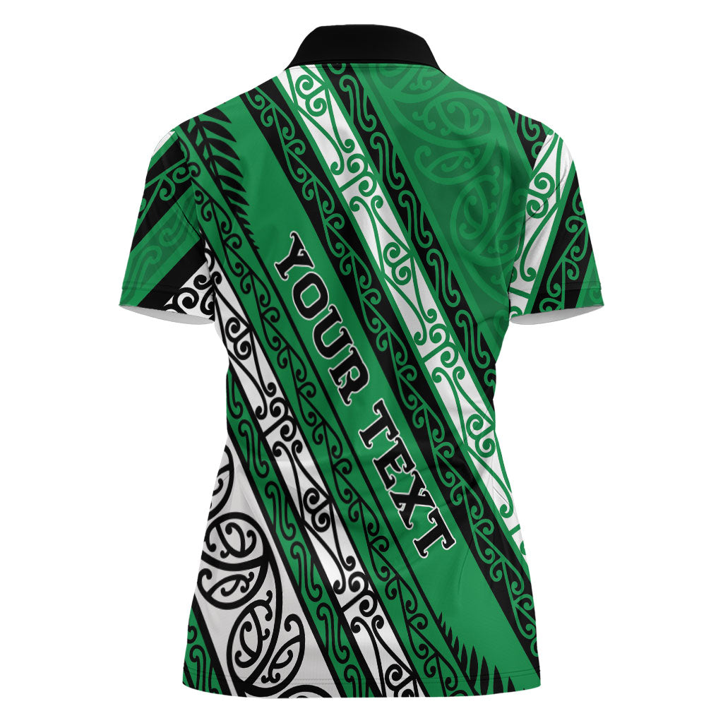 Personalised Aotearoa Ngati Raukawa Women Polo Shirt New Zealand Maori Tribal Fern Pattern