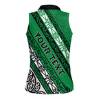 Personalised Aotearoa Ngati Raukawa Women Sleeveless Polo Shirt New Zealand Maori Tribal Fern Pattern