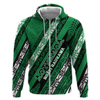 Personalised Aotearoa Ngati Raukawa Zip Hoodie New Zealand Maori Tribal Fern Pattern