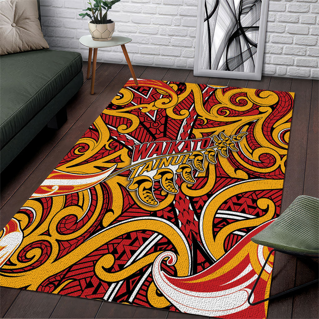 Aotearoa Waikato Tainui Area Rug Maori Tribal Pattern Koru Motif