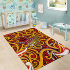 Aotearoa Waikato Tainui Area Rug Maori Tribal Pattern Koru Motif