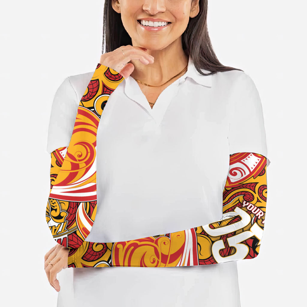 Custom Aotearoa Waikato Tainui Arm Sleeves Maori Tribal Pattern Koru Motif