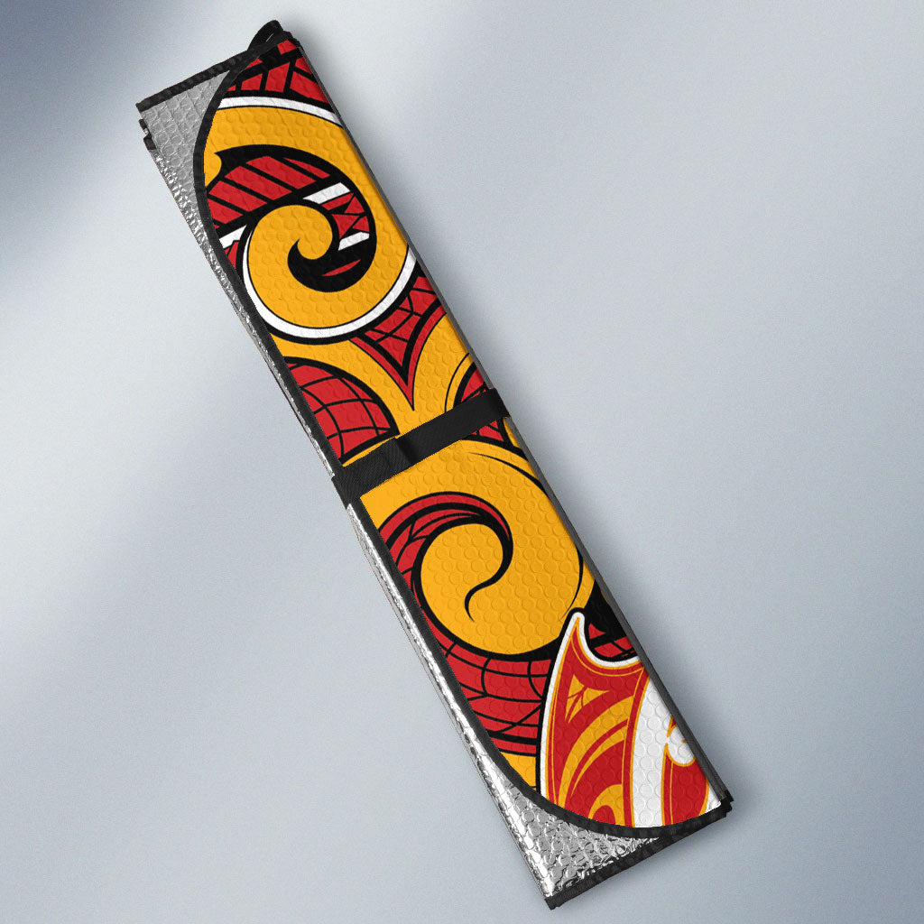 Aotearoa Waikato Tainui Auto Sun Shade Maori Tribal Pattern Koru Motif