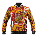 Custom Aotearoa Waikato Tainui Baseball Jacket Maori Tribal Pattern Koru Motif