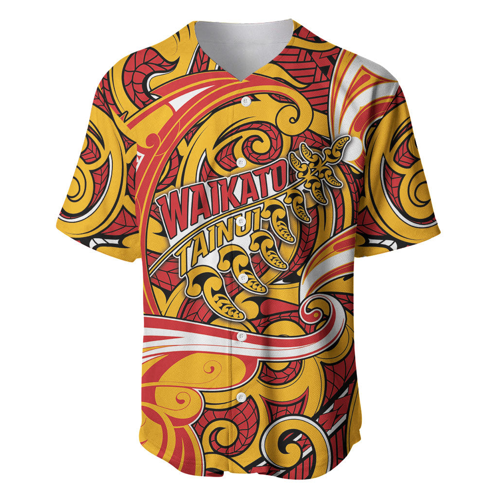 Custom Aotearoa Waikato Tainui Baseball Jersey Maori Tribal Pattern Koru Motif