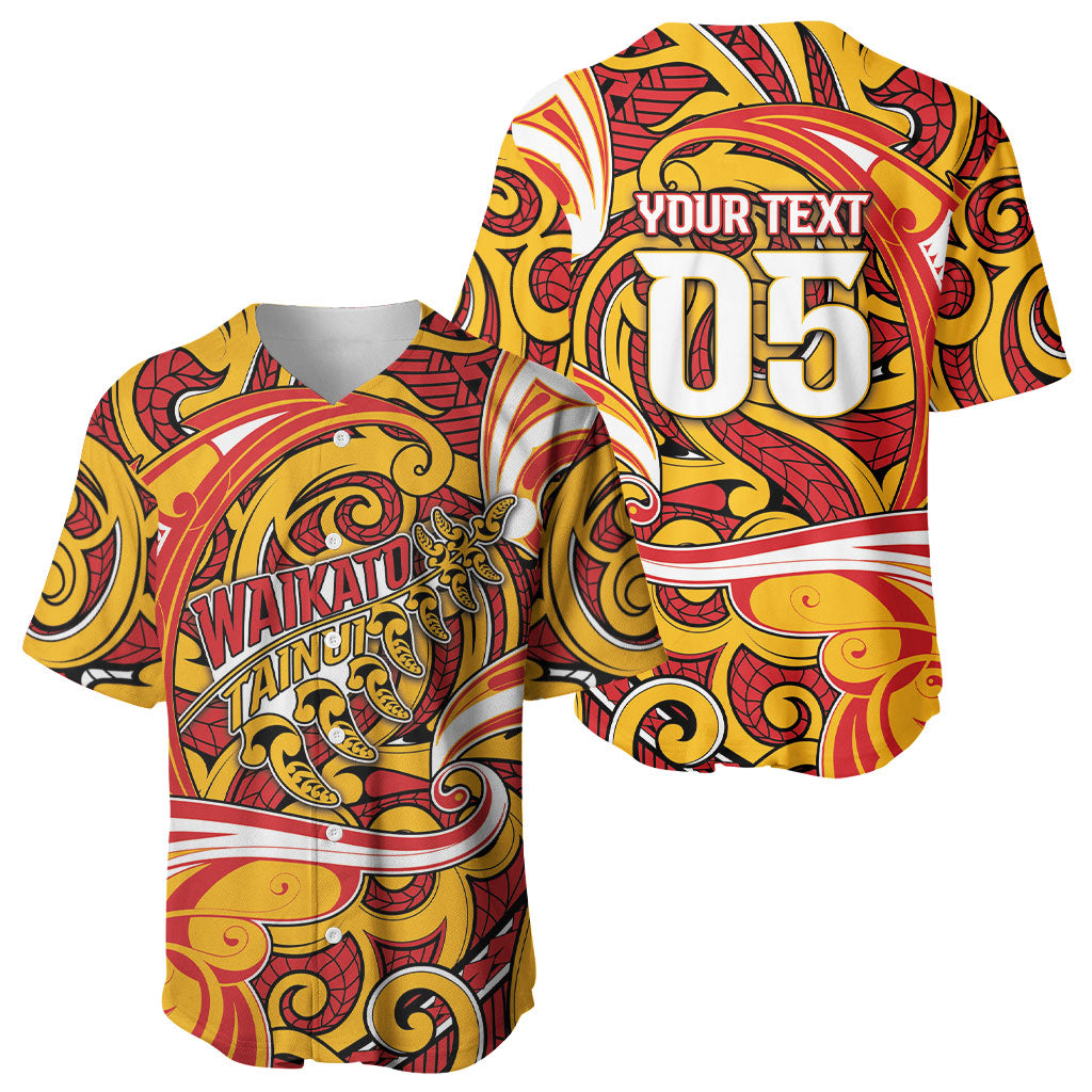 Custom Aotearoa Waikato Tainui Baseball Jersey Maori Tribal Pattern Koru Motif