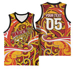 Custom Aotearoa Waikato Tainui Basketball Jersey Maori Tribal Pattern Koru Motif