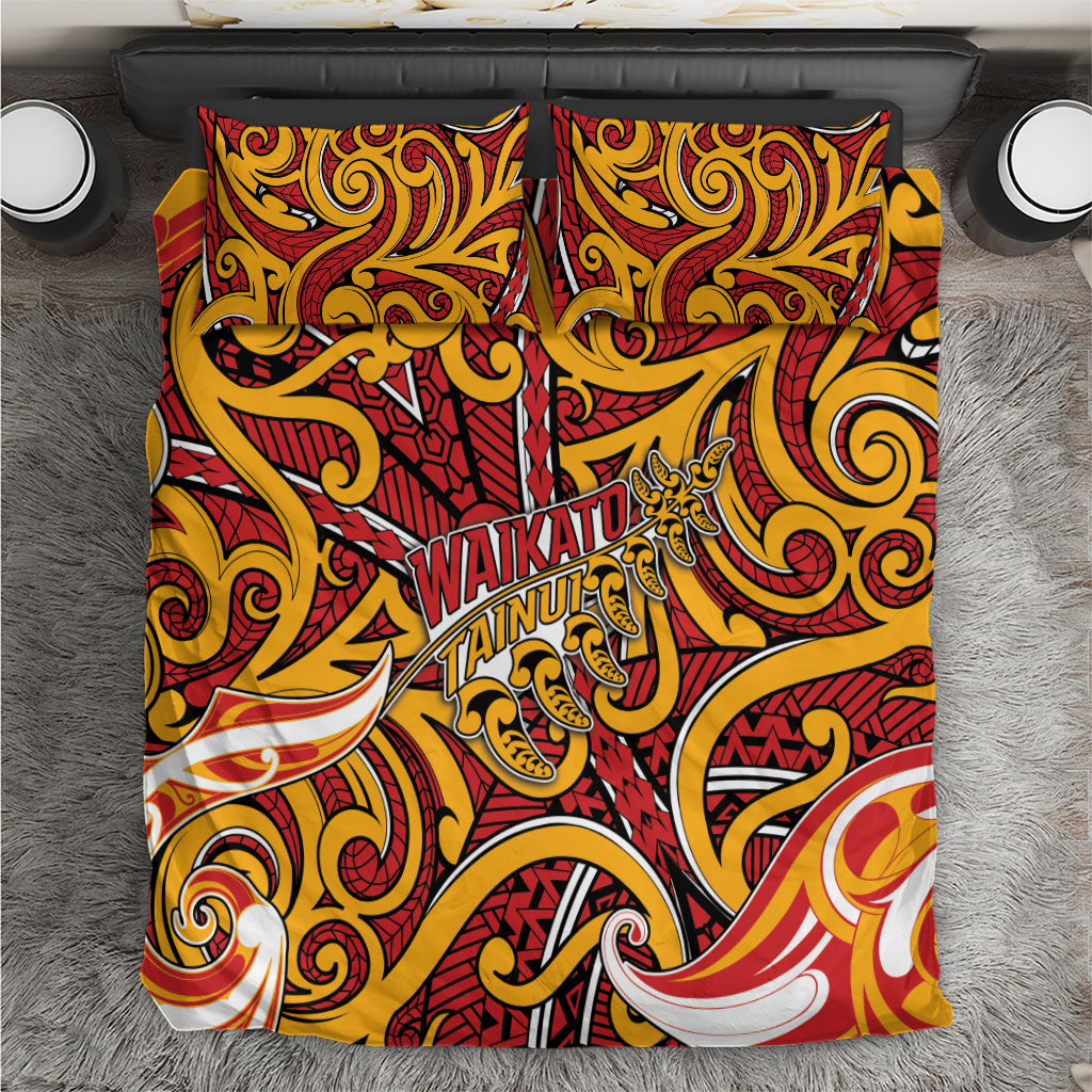 Aotearoa Waikato Tainui Bedding Set Maori Tribal Pattern Koru Motif