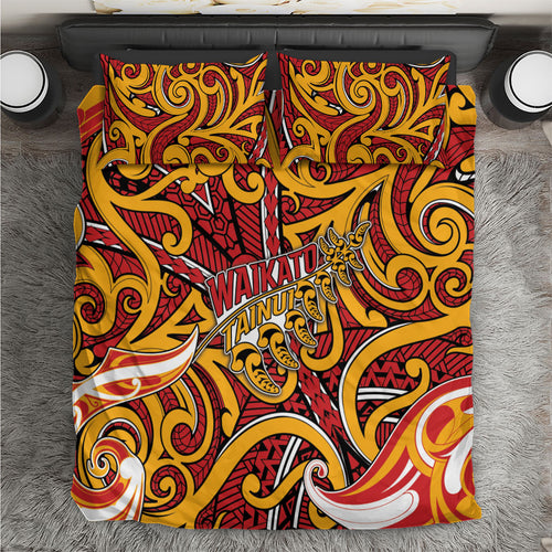 Aotearoa Waikato Tainui Bedding Set Maori Tribal Pattern Koru Motif