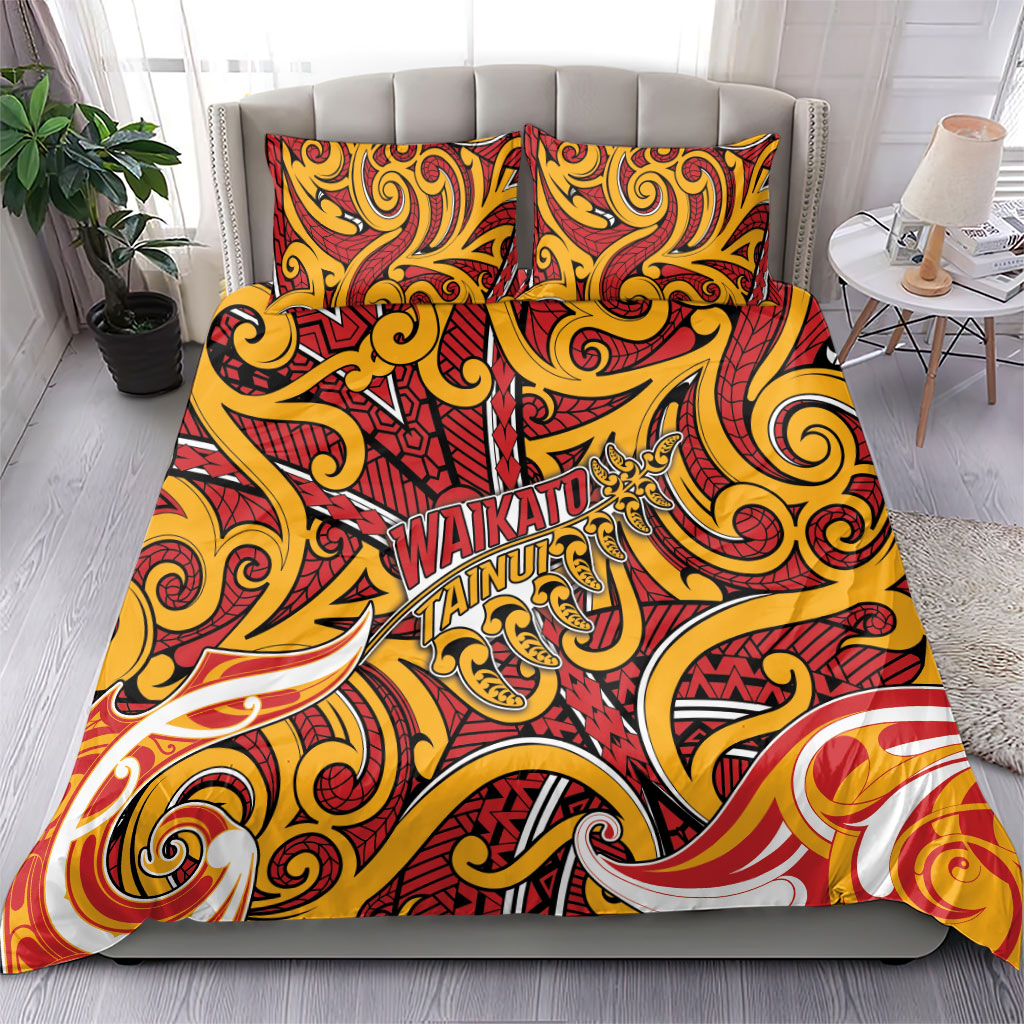 Aotearoa Waikato Tainui Bedding Set Maori Tribal Pattern Koru Motif
