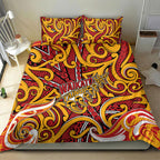 Aotearoa Waikato Tainui Bedding Set Maori Tribal Pattern Koru Motif