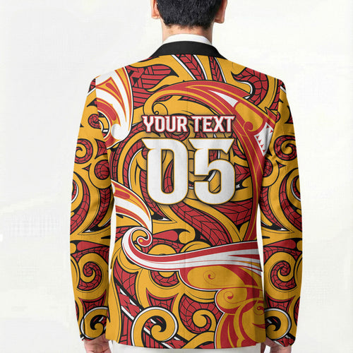 Custom Aotearoa Waikato Tainui Blazer Maori Tribal Pattern Koru Motif