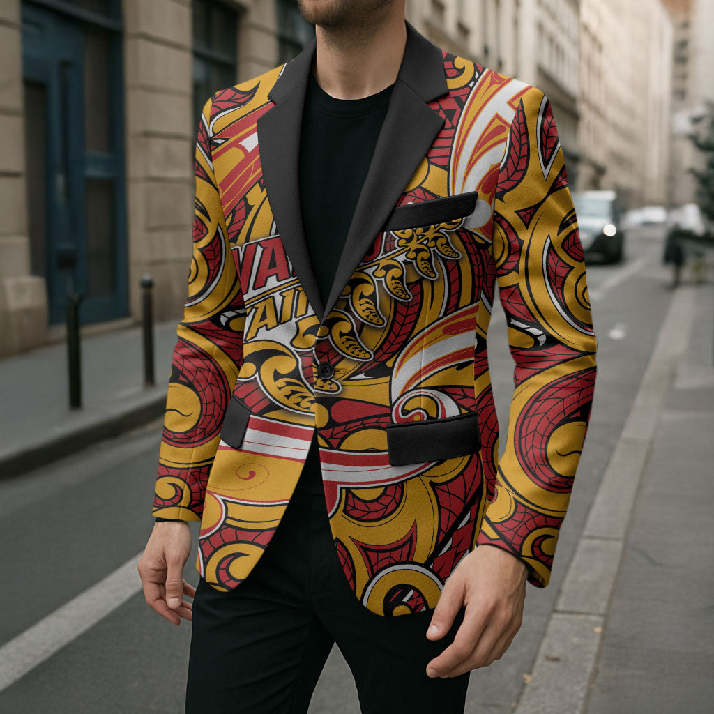 Custom Aotearoa Waikato Tainui Blazer Maori Tribal Pattern Koru Motif