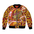 Custom Aotearoa Waikato Tainui Bomber Jacket Maori Tribal Pattern Koru Motif