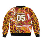 Custom Aotearoa Waikato Tainui Bomber Jacket Maori Tribal Pattern Koru Motif
