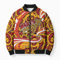 Custom Aotearoa Waikato Tainui Bomber Puffer Jacket Maori Tribal Pattern Koru Motif