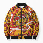 Custom Aotearoa Waikato Tainui Bomber Puffer Jacket Maori Tribal Pattern Koru Motif