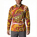 Custom Aotearoa Waikato Tainui Button Sweatshirt Maori Tribal Pattern Koru Motif