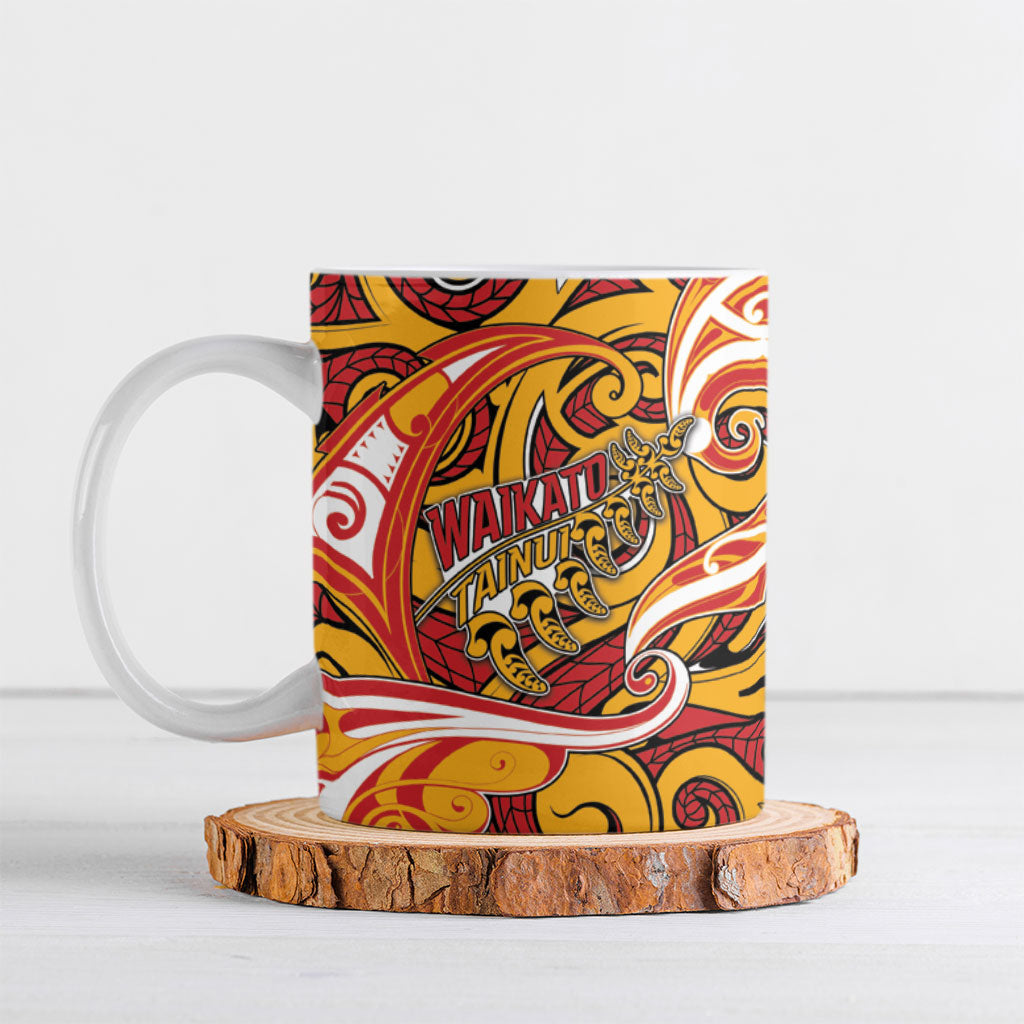 Custom Aotearoa Waikato Tainui Ceramic Mug Maori Tribal Pattern Koru Motif