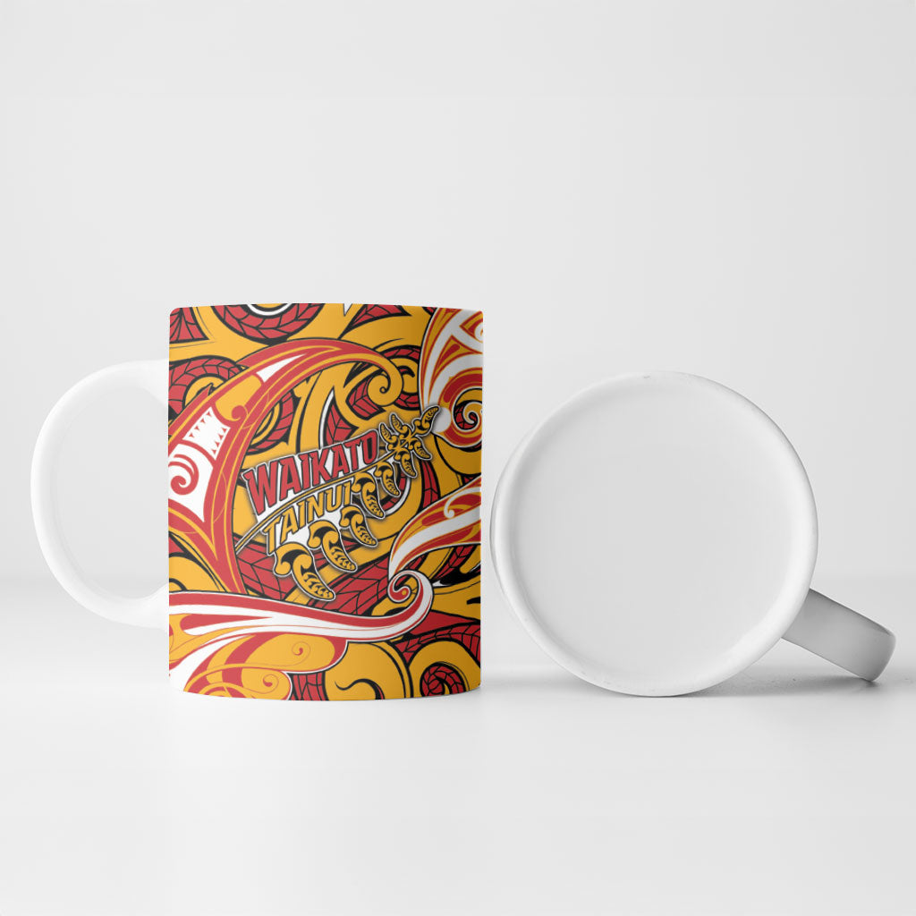 Custom Aotearoa Waikato Tainui Ceramic Mug Maori Tribal Pattern Koru Motif