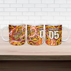 Custom Aotearoa Waikato Tainui Ceramic Mug Maori Tribal Pattern Koru Motif