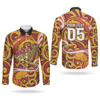 Custom Aotearoa Waikato Tainui Couples Matching Long Sleeve Bodycon Dress and Long Sleeve Button Shirt Maori Tribal Pattern Koru Motif