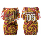 Custom Aotearoa Waikato Tainui Couples Matching Off Shoulder Short Dress and Hawaiian Shirt Maori Tribal Pattern Koru Motif