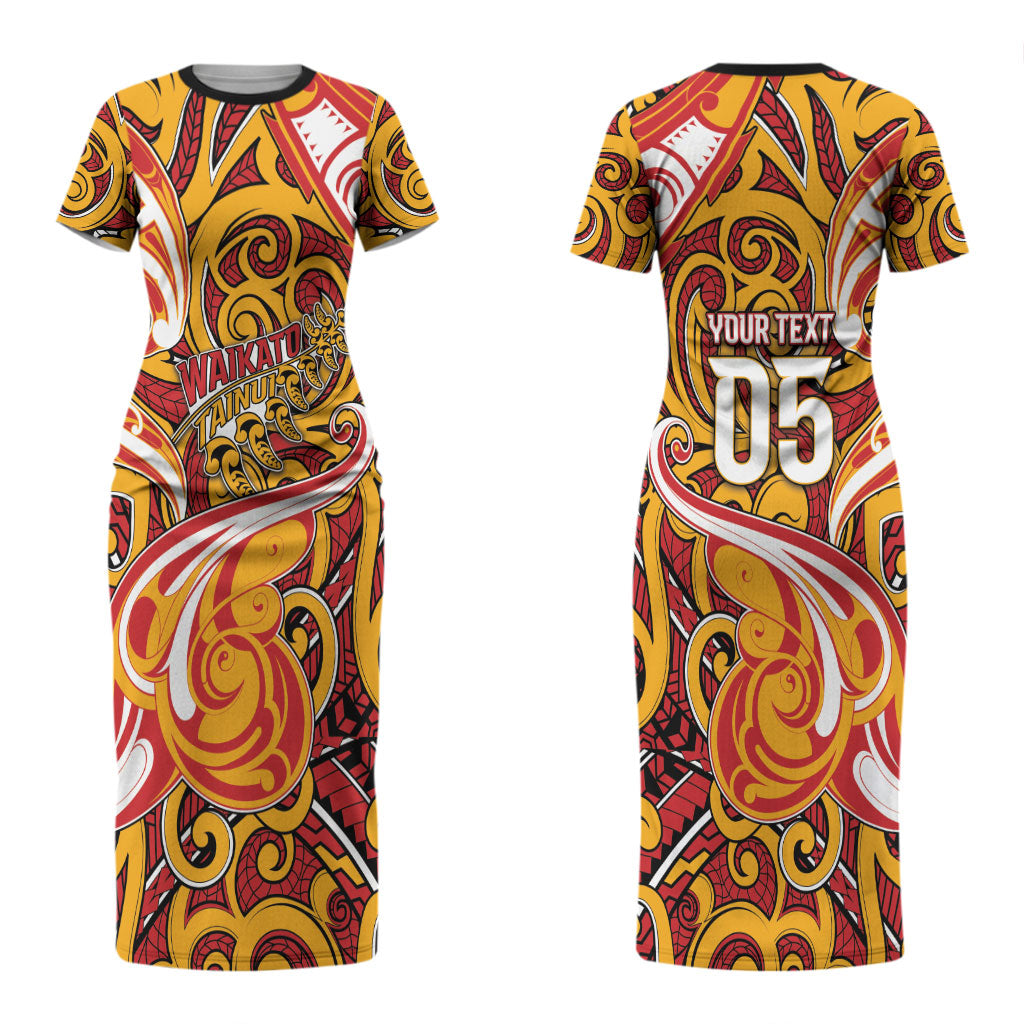 Custom Aotearoa Waikato Tainui Couples Matching Short Sleeve Bodycon Dress and Long Sleeve Button Shirt Maori Tribal Pattern Koru Motif