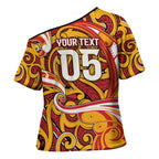 Custom Aotearoa Waikato Tainui Cross Shoulder Shirt Maori Tribal Pattern Koru Motif