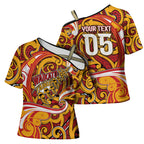 Custom Aotearoa Waikato Tainui Cross Shoulder Shirt Maori Tribal Pattern Koru Motif