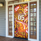 Custom Aotearoa Waikato Tainui Door Cover Maori Tribal Pattern Koru Motif