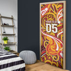 Custom Aotearoa Waikato Tainui Door Cover Maori Tribal Pattern Koru Motif
