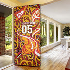 Custom Aotearoa Waikato Tainui Door Cover Maori Tribal Pattern Koru Motif