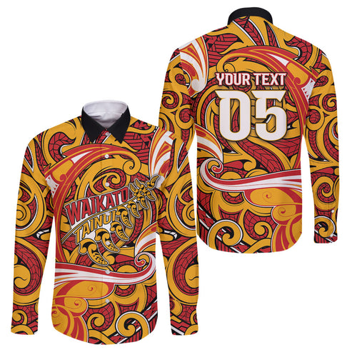Custom Aotearoa Waikato Tainui Family Matching Long Sleeve Bodycon Dress and Hawaiian Shirt Maori Tribal Pattern Koru Motif