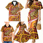 Custom Aotearoa Waikato Tainui Family Matching Mermaid Dress and Hawaiian Shirt Maori Tribal Pattern Koru Motif