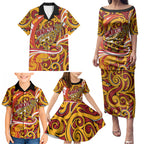 Custom Aotearoa Waikato Tainui Family Matching Puletasi and Hawaiian Shirt Maori Tribal Pattern Koru Motif