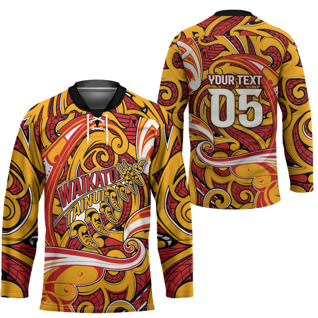 Custom Aotearoa Waikato Tainui Hockey Jersey Maori Tribal Pattern Koru Motif